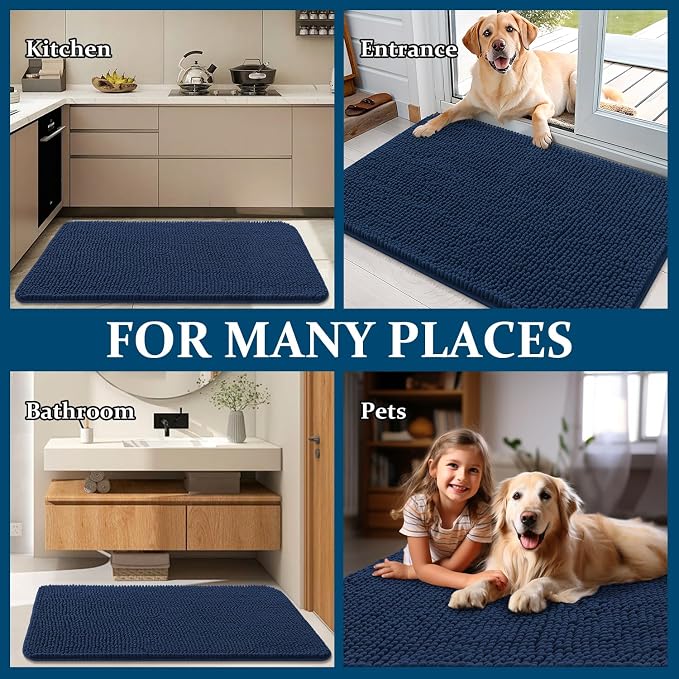 OLANLY Dog Door Mat for Muddy Paws 47x17, Absorbs Moisture and Dirt, Absorbent