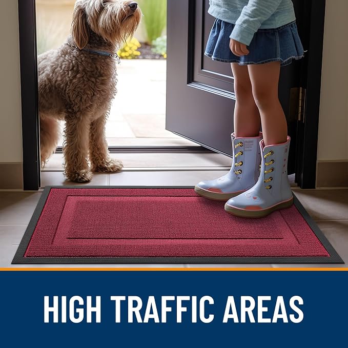OLANLY Front Door Mat Indoor Outdoor Entrance, Waterproof All-Season,