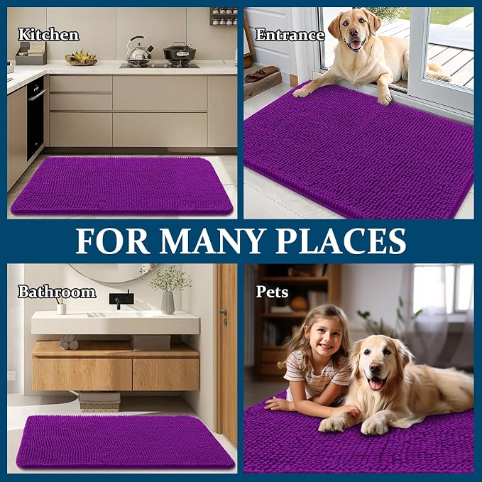OLANLY Dog Door Mat for Muddy Paws 40x24, Absorbs Moisture and Dirt, Absorbent