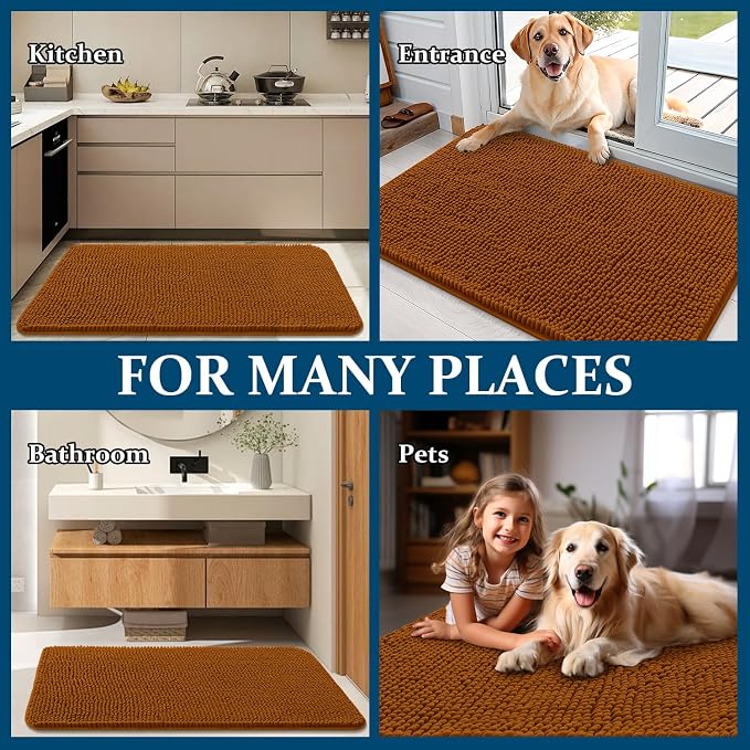 OLANLY Dog Door Mat for Muddy Paws 32x20, Absorbs Moisture and Dirt, Absorbent