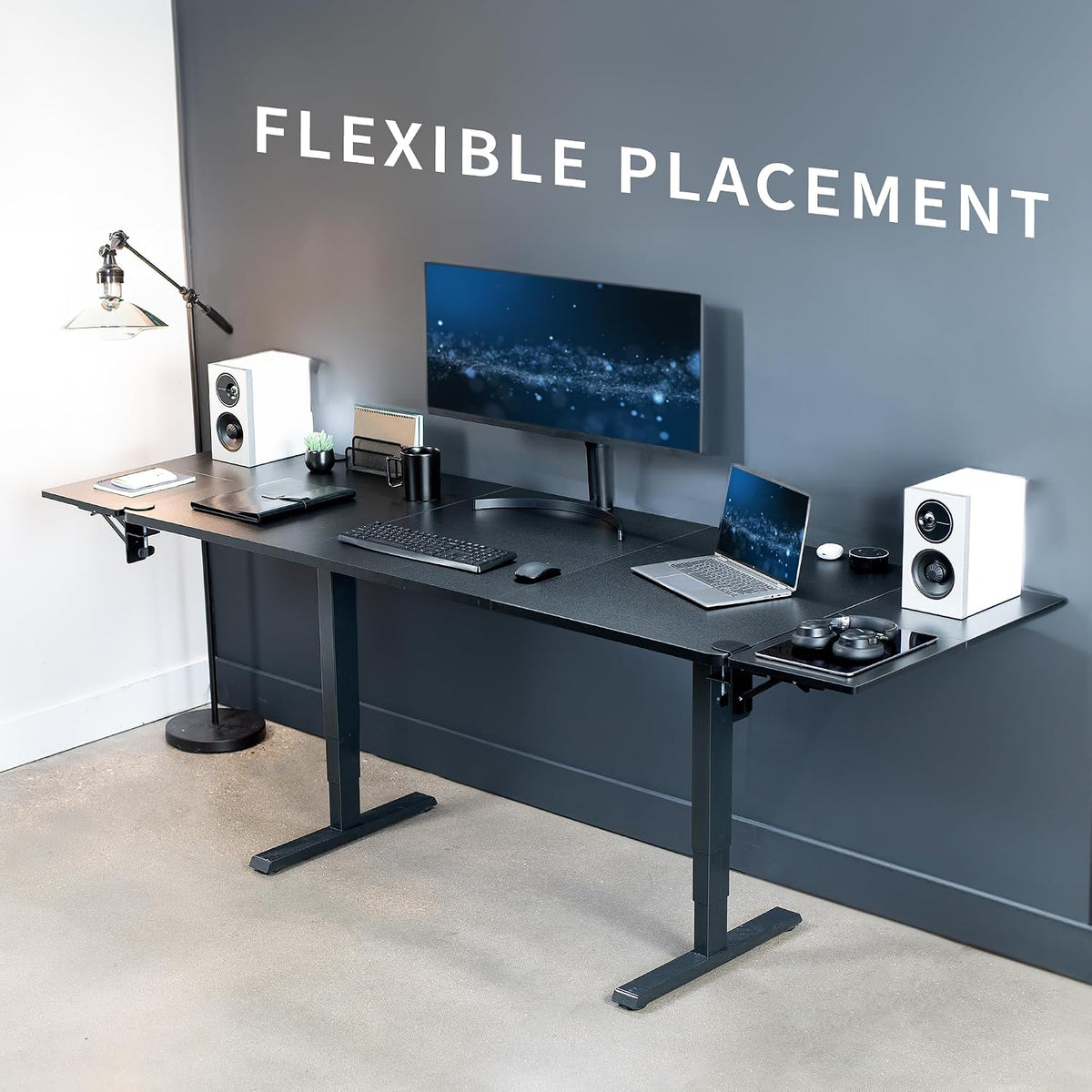 VIVO Black Clamp-on 30 x 12 in Desk Extender, DESK-EXT30