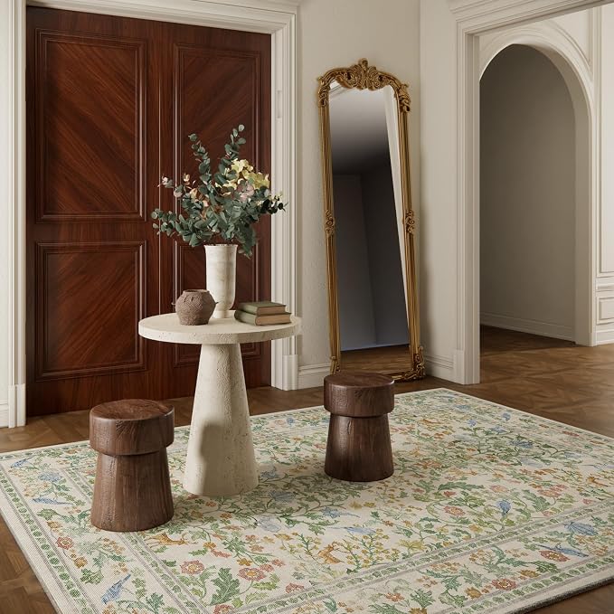 Washable Area Rugs for Living Room: 5x7 Bedroom Rug Vintage Rugs Stain