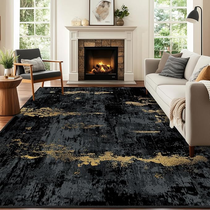 RELEANY Washable Area Rugs 5'x7' Non-Slip Modern Abstract Soft