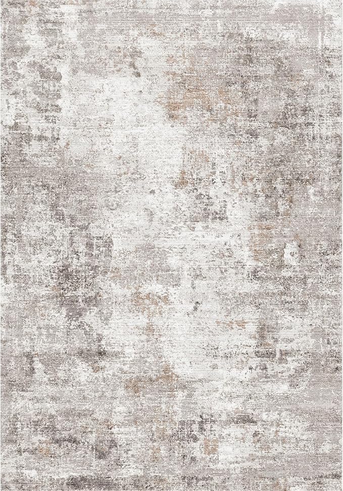 6x9 Washable Living Room Rug – Neutral Modern Abstract Soft Large Area Rug