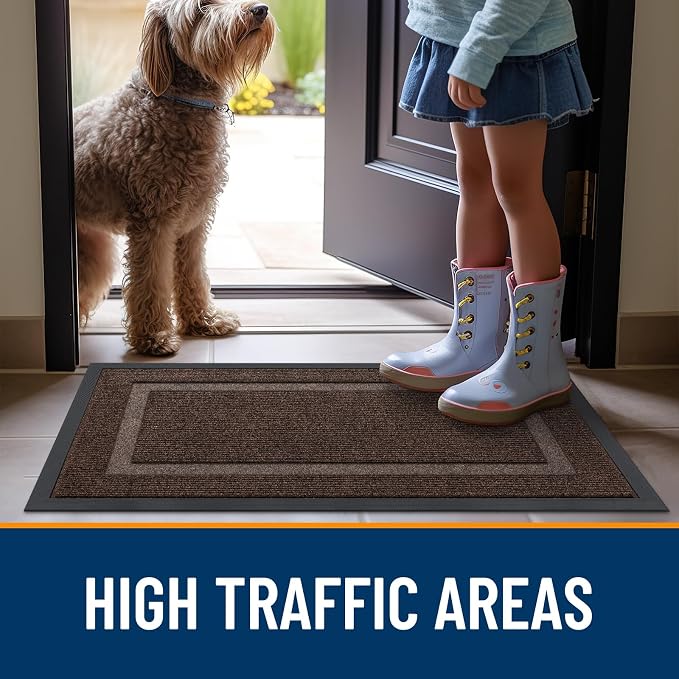 OLANLY Front Door Mat Indoor Outdoor Entrance, Waterproof All-Season,