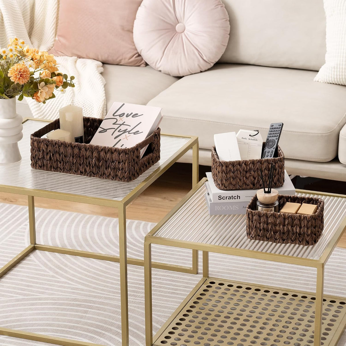 GRANNY SAYS Small Wicker Baskets for Shelves, Wicker Baskets for Storage