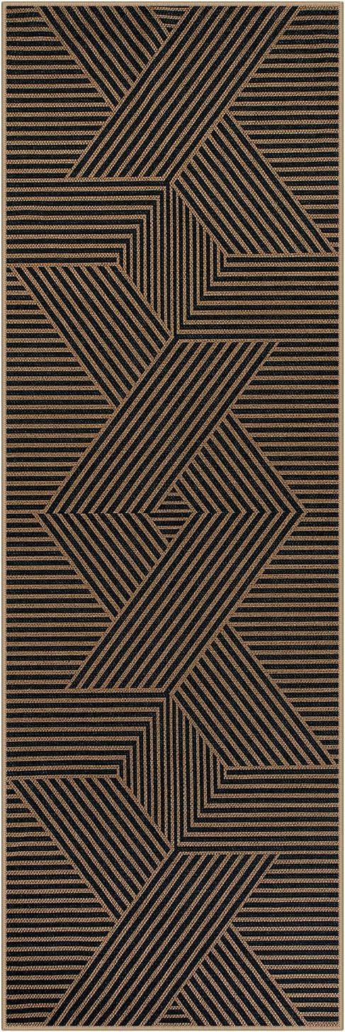 Lahome Enfys Modern Geometric Runner Rug, 2x6 Washable Rug Runners