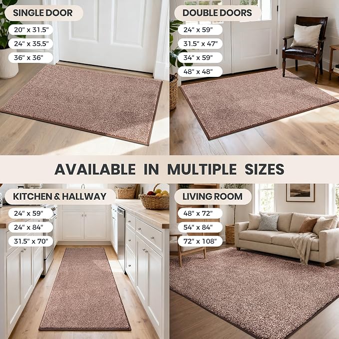 PURRUGS Easy Care Area Rug 4.5ft x 7ft, Non-Slip Washable Entryway Rug