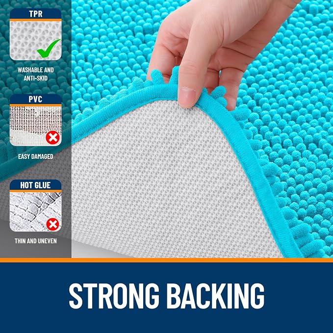 OLANLY Large Bathroom Rugs 50x30, Extra Soft Absorbent Chenille Bath Rugs