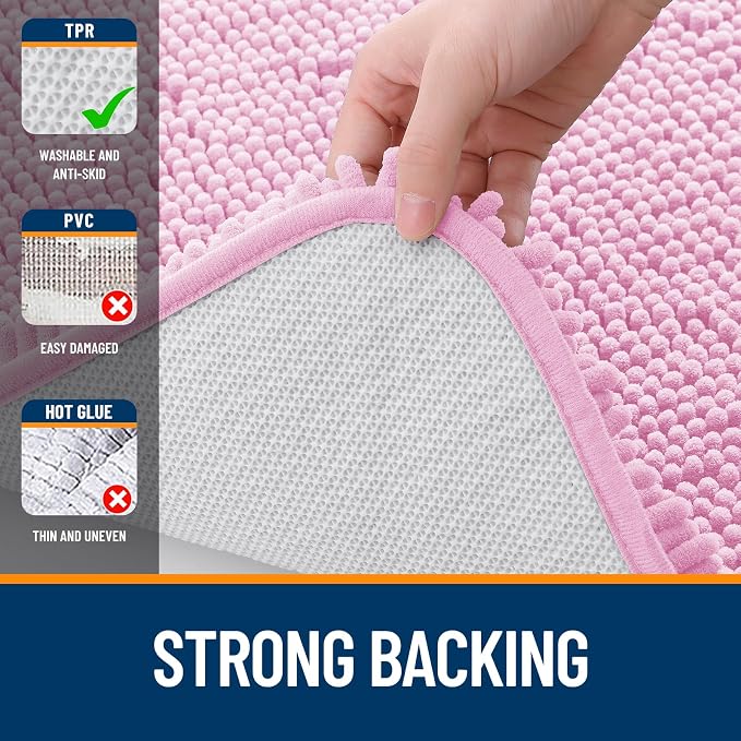 OLANLY Large Bathroom Rugs 44x32, Extra Soft Absorbent Chenille Bath Rugs
