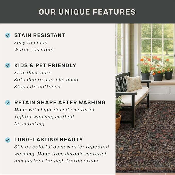 Dark Brown 2x4 Entryway Rug, Small Runners