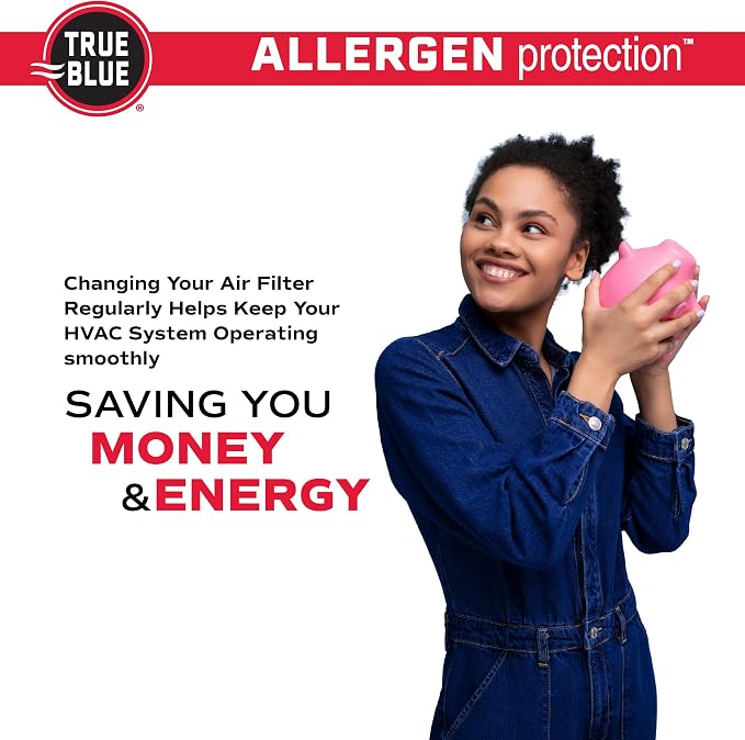 True Blue 20x25x1 MERV 11 Allergen Air Filter | Electrostatic Pleated HVAC