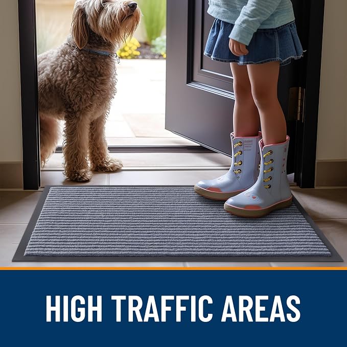 OLANLY Front Door Mat Indoor Outdoor Entrance, Waterproof Heavy Duty Doormat