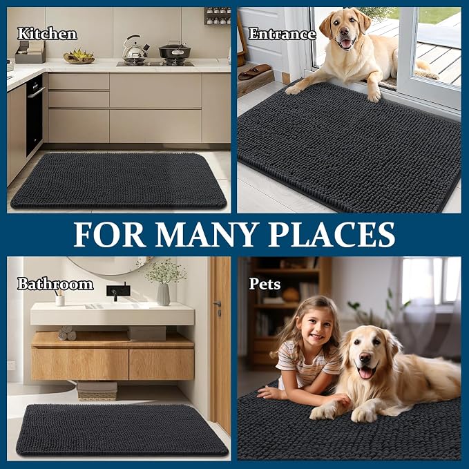 OLANLY Dog Door Mat for Muddy Paws 59x20, Absorbs Moisture and Dirt, Absorbent