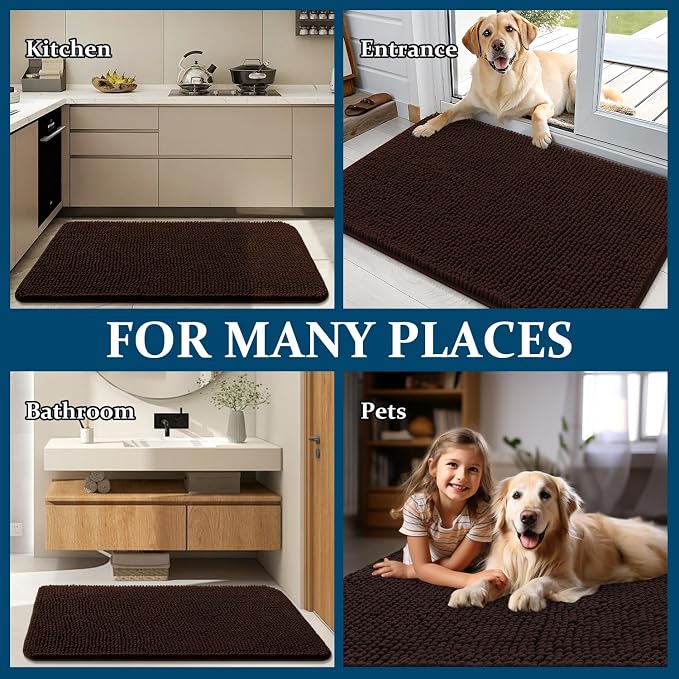 OLANLY Dog Door Mat for Muddy Paws 40x24, Absorbs Moisture and Dirt, Absorbent