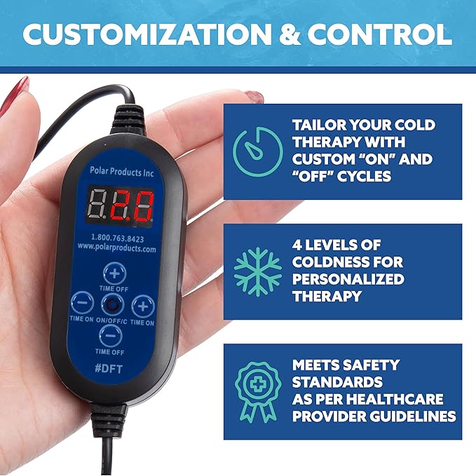 Polar Active Ice 3.0 Cold Therapy Ice Machine System with Programmable Timer, Hand and Wrist Compression Pad, Lightweight 16 Quart Cooler, Quiet Pump, Strong Cryotherapy Pain Relief and Treatment