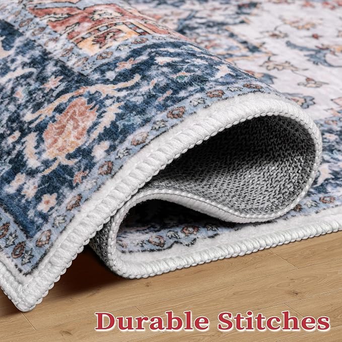 SERISSA 2x4 Boho Rugs for Entryway, Washable Non-Slip Kitchen Runner Rug