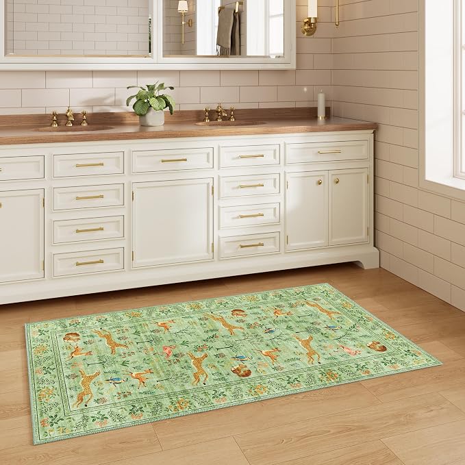 DUKINO 2x4 Rug for Hallway, Washable Kitchen Runner Rug