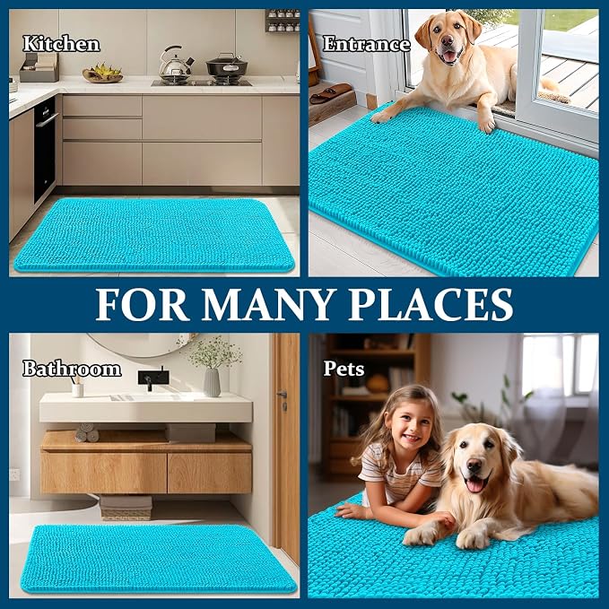 OLANLY Dog Door Mat for Muddy Paws 59x20, Absorbs Moisture and Dirt, Absorbent
