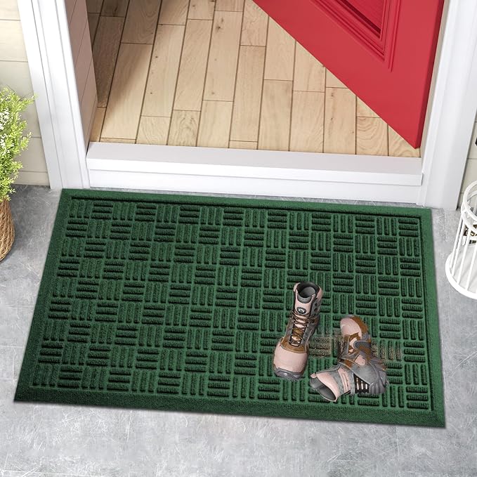 Mibao Front Door Mat Indoor Outdoor Entrance, Dirt Trapping Waterproof