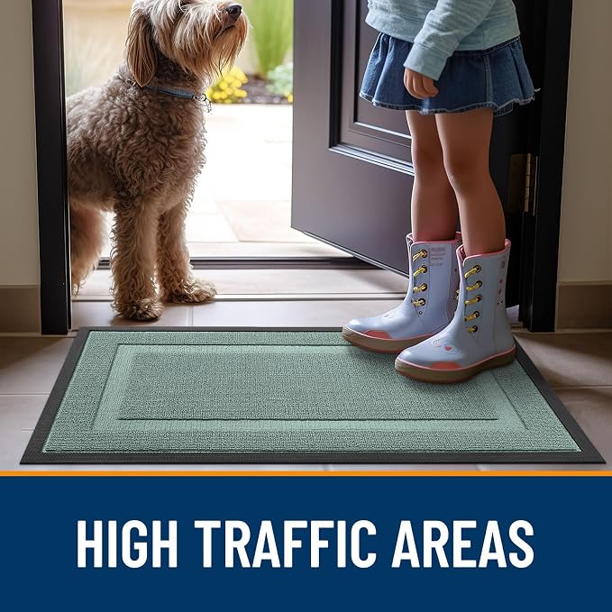 OLANLY Front Door Mat Indoor Outdoor Entrance, Waterproof All-Season,
