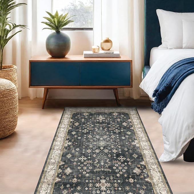 Boho Washable 4x6 Entryway Rug