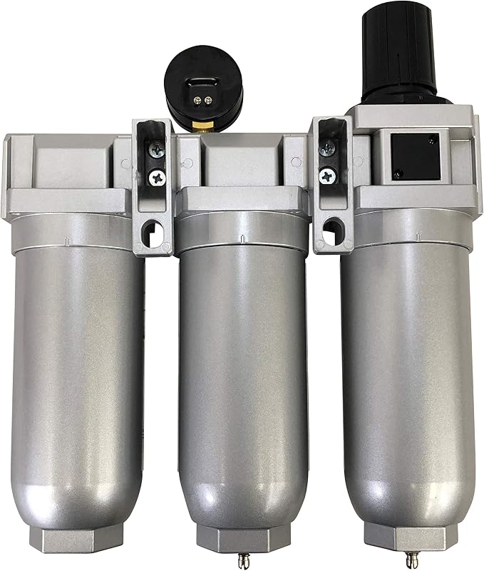 1" COMPRESSED AIR PARTICULATE FILTER WATER TRAP/PRESSURE REGULATOR/DESICCANT