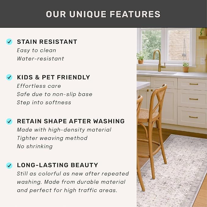 Light Grey 2x7 Boho Bathroom Runner Rug