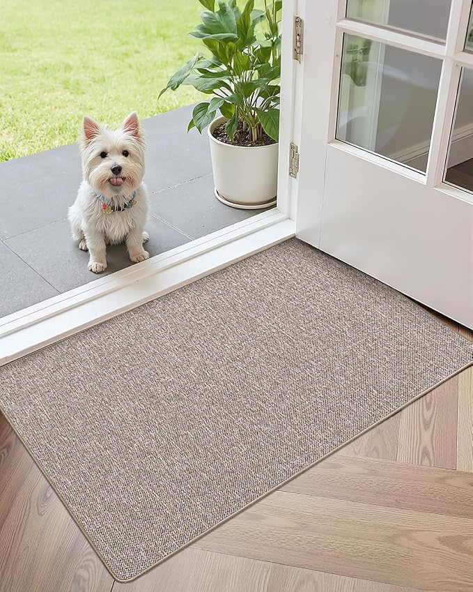 Color&Geometry Ultra Thin Indoor Door Mat 48"x72", Non Slip Rubber Backed Dirt