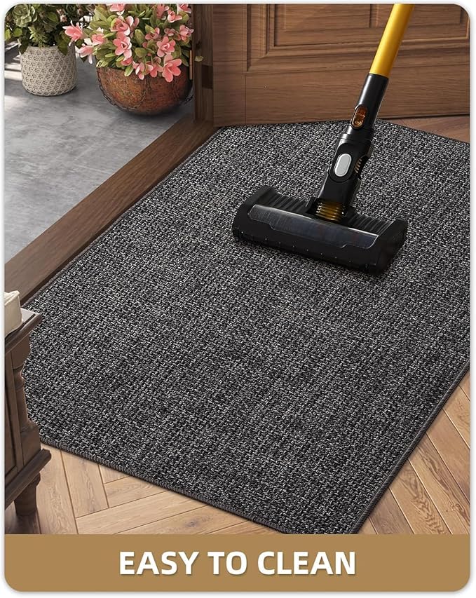 Color&Geometry Ultra Thin Indoor Door Mat 48"x72", Non Slip Rubber Backed Dirt