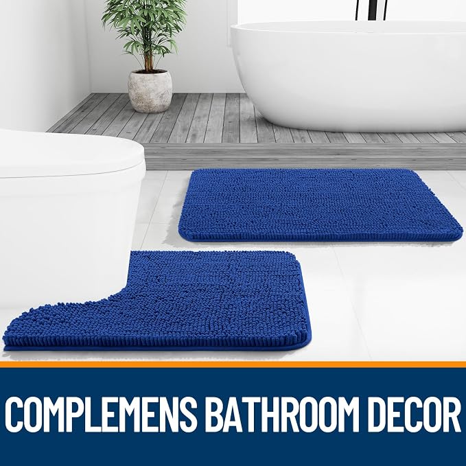 OLANLY Large Bathroom Rugs 70x46, Extra Soft Absorbent Chenille Bath Rugs