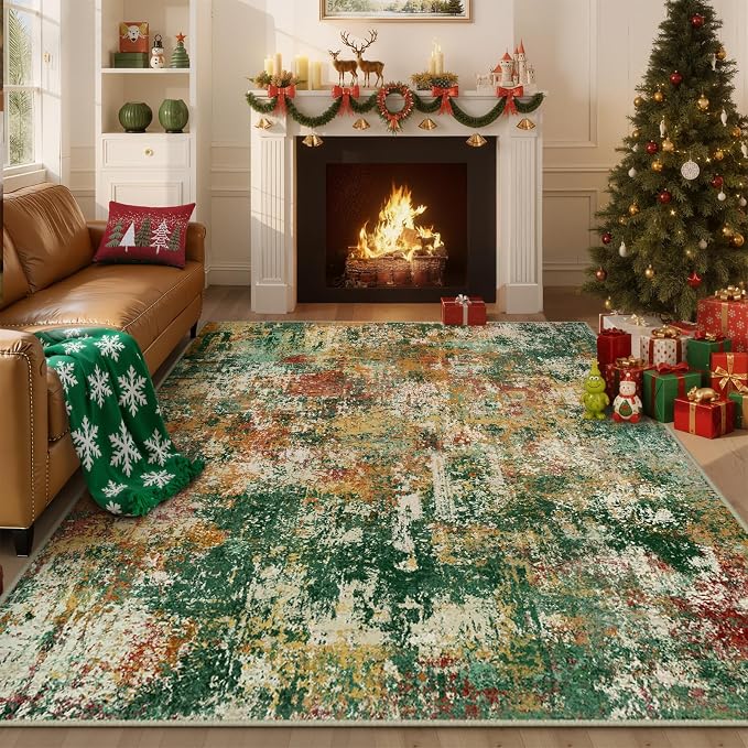RELEANY Washable Area Rugs 4'x6' Non-Slip Modern Abstract Soft