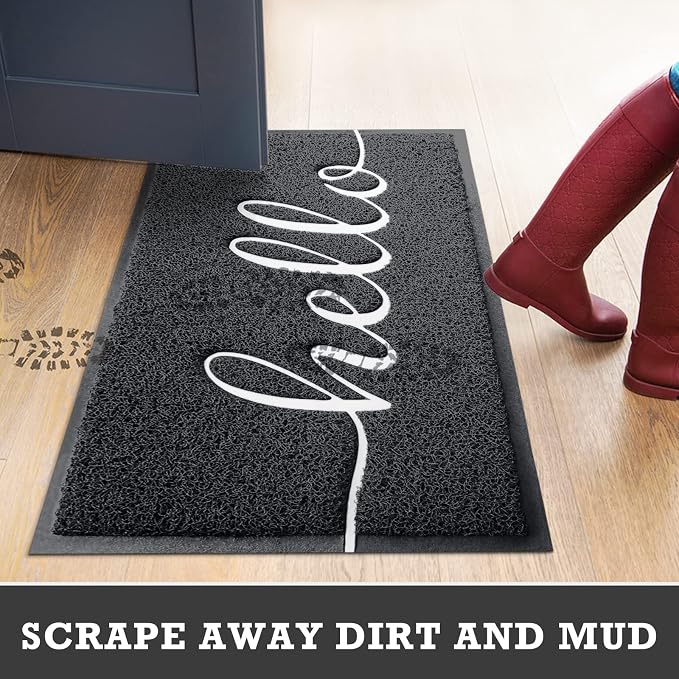 CozyBounty Door Mat Hello Mats Outdoor Indoor Non-Slip Doormat
