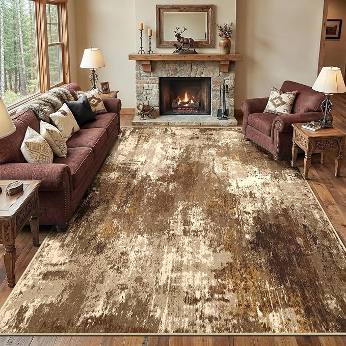RELEANY Washable Area Rugs 5'x7' Non-Slip Modern Abstract Soft