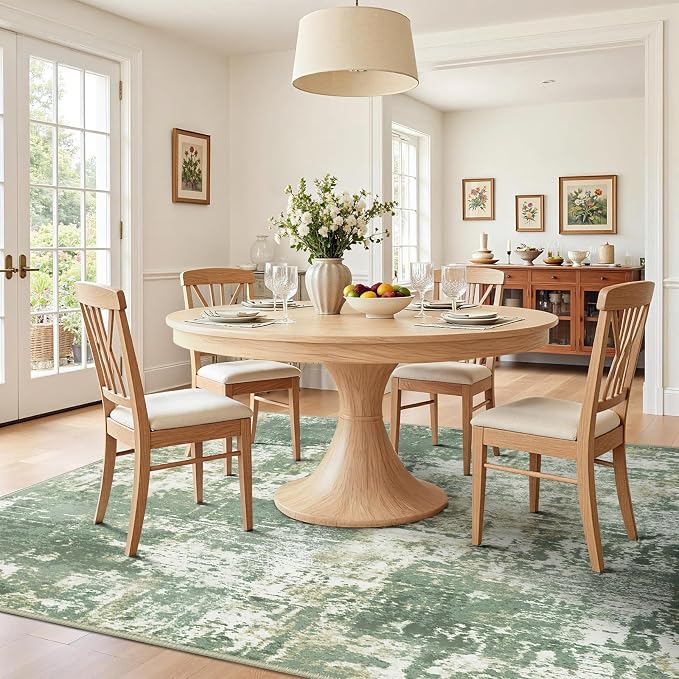 RELEANY Washable Area Rugs 4'x6' Non-Slip Modern Abstract Soft