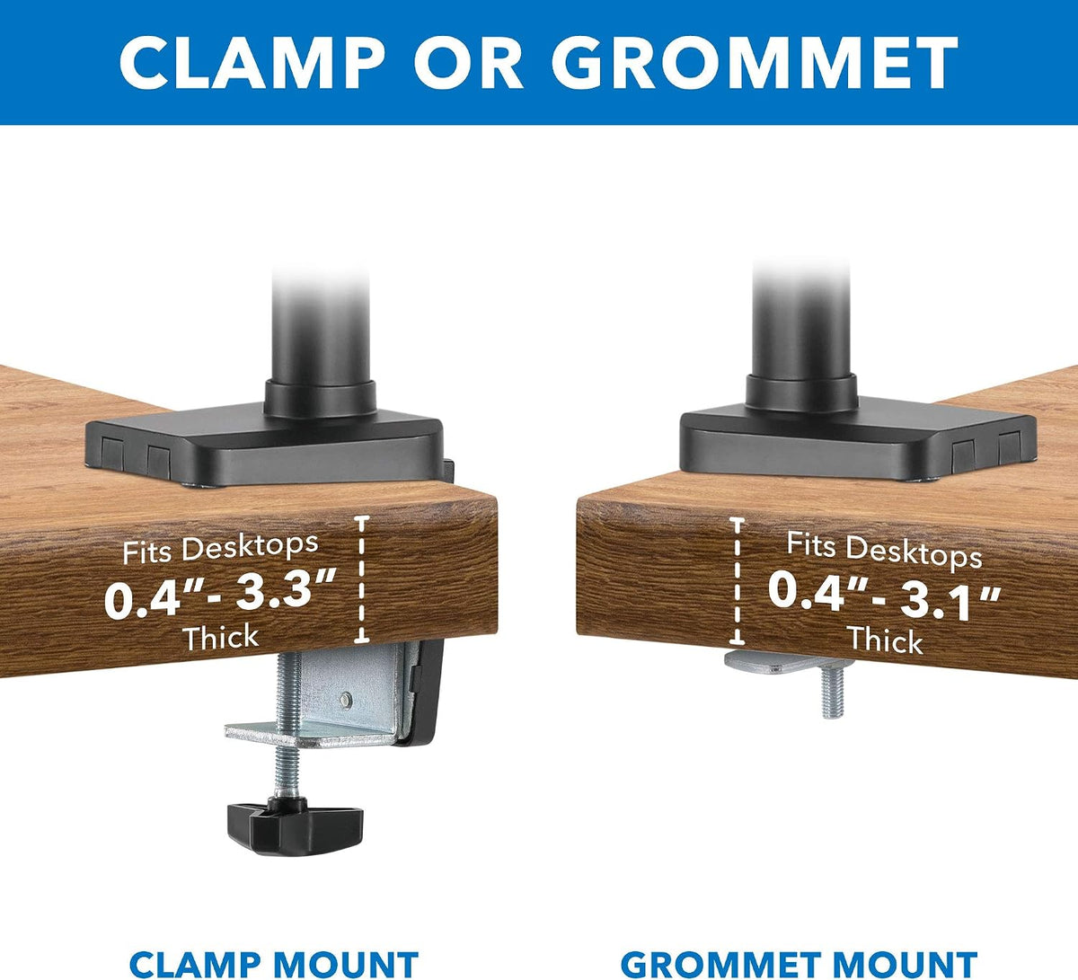 Mount-It! Triple Monitor Desk Mount with Full Motion Arms, 3 Monitor Riser with Gas Spring Arms for 27" Max Computer Screens, Sturdy Dual Clamp Base, Black