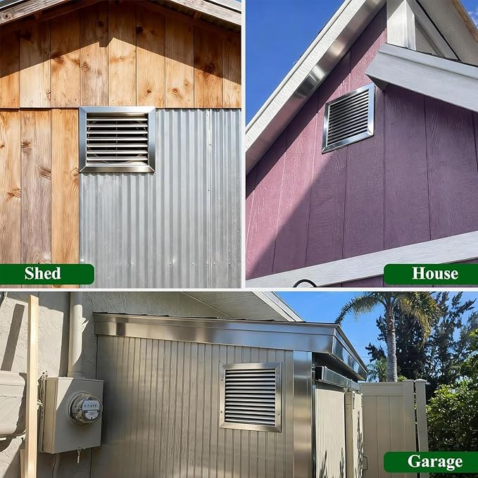 Heat Dissipation Louvered Vent Wall Gable Vents 304 Stainless Steel,