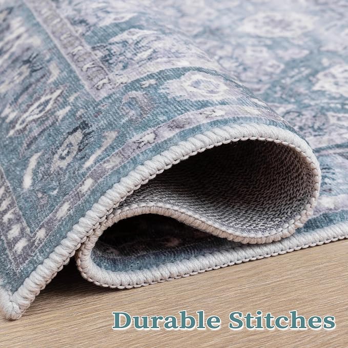 SERISSA Area Rug 4x6 Boho Rugs for Bedroom, Washable Non-Slip Living Room Rugs