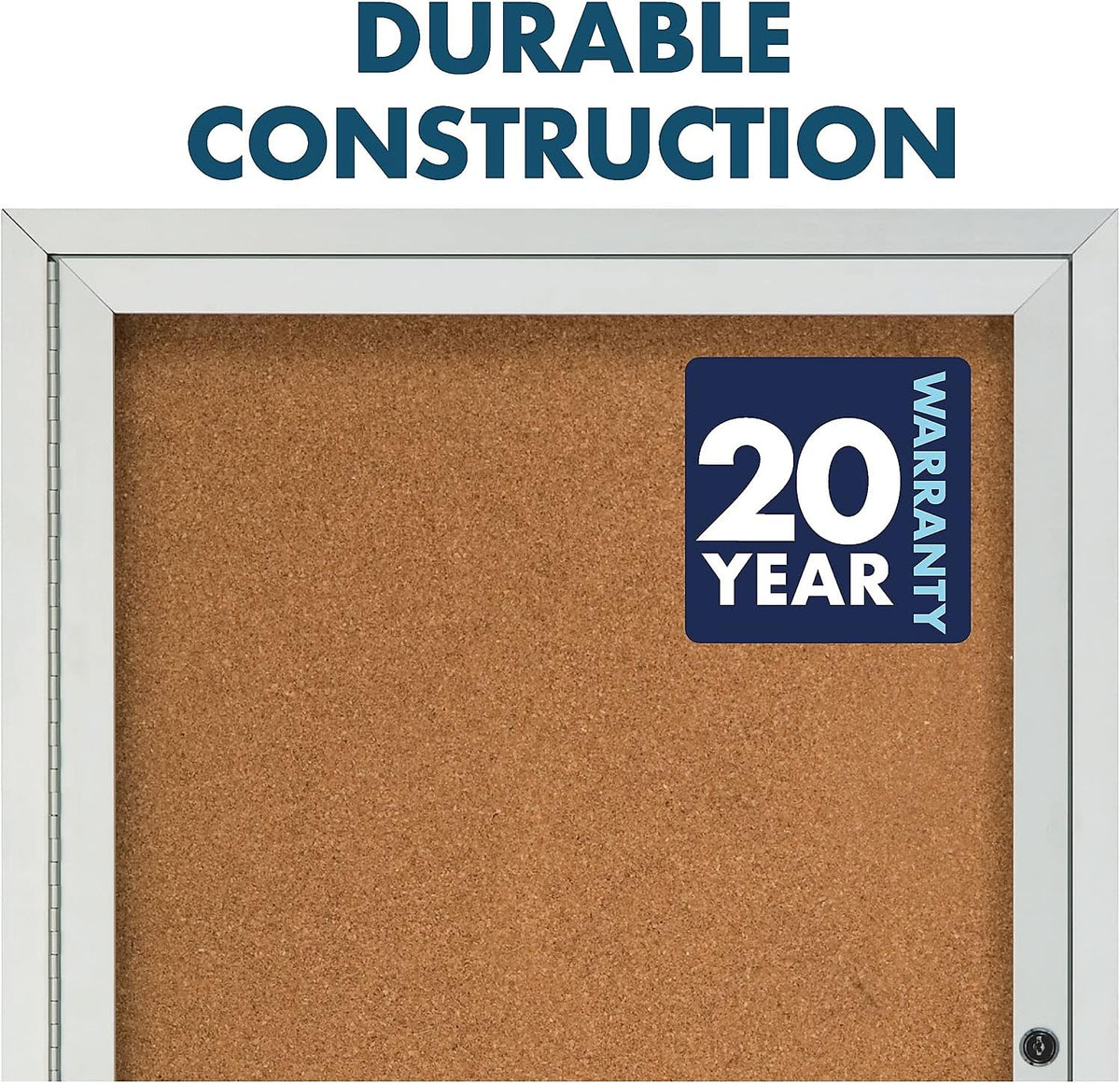 Quartet Bulletin Board, 6' x 4' Enclosed Cork Notice Board, Lockable Swing Doors, Aluminum Frame (2367)