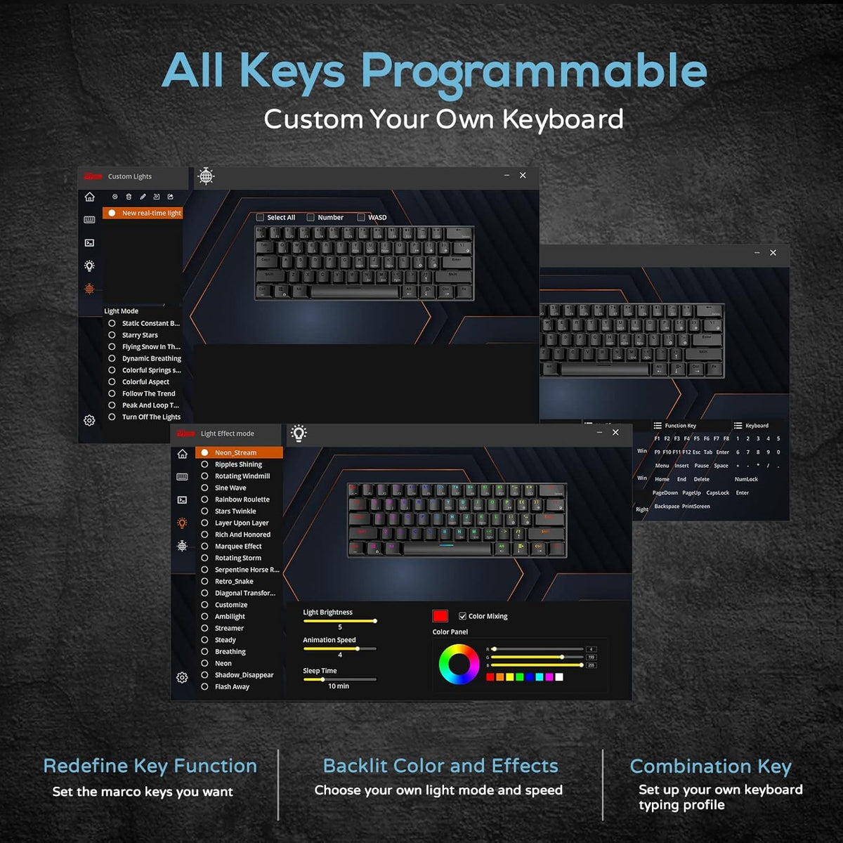 RK ROYAL KLUDGE 60% Mechanical Keyboard RK61 Pro, Wired Gaming Keyboard Aluminum Frame, Programmable RGB Backlit 61 Keys Ultra-Compact, Gateron Brown Switch, White