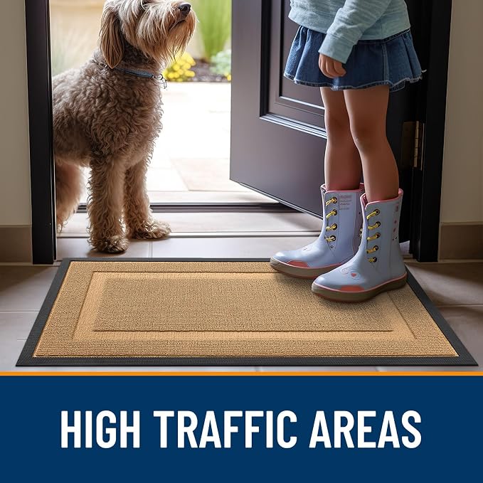 OLANLY Front Door Mat Indoor Outdoor Entrance, Waterproof All-Season,