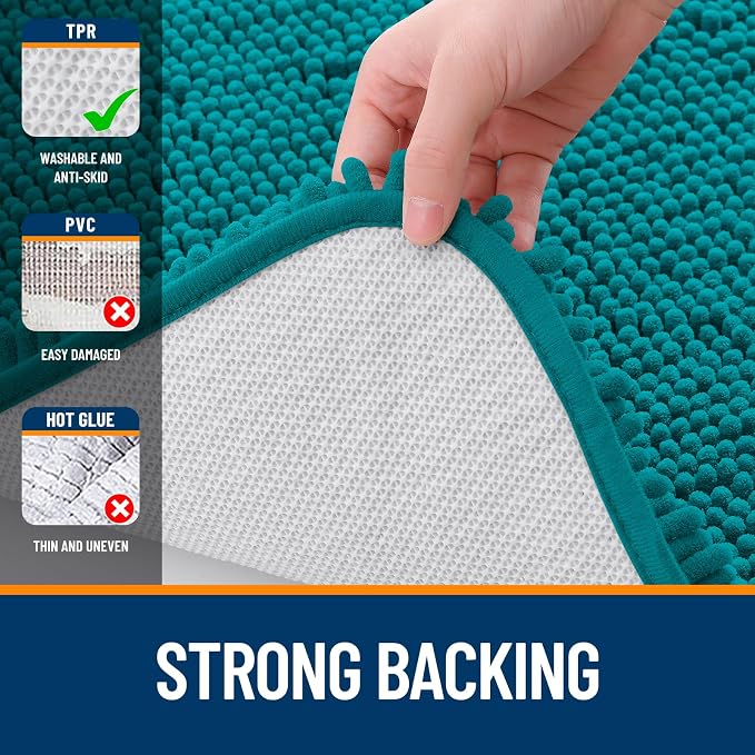 OLANLY Large Bathroom Rugs 45x27, Extra Soft Absorbent Chenille Bath Rugs