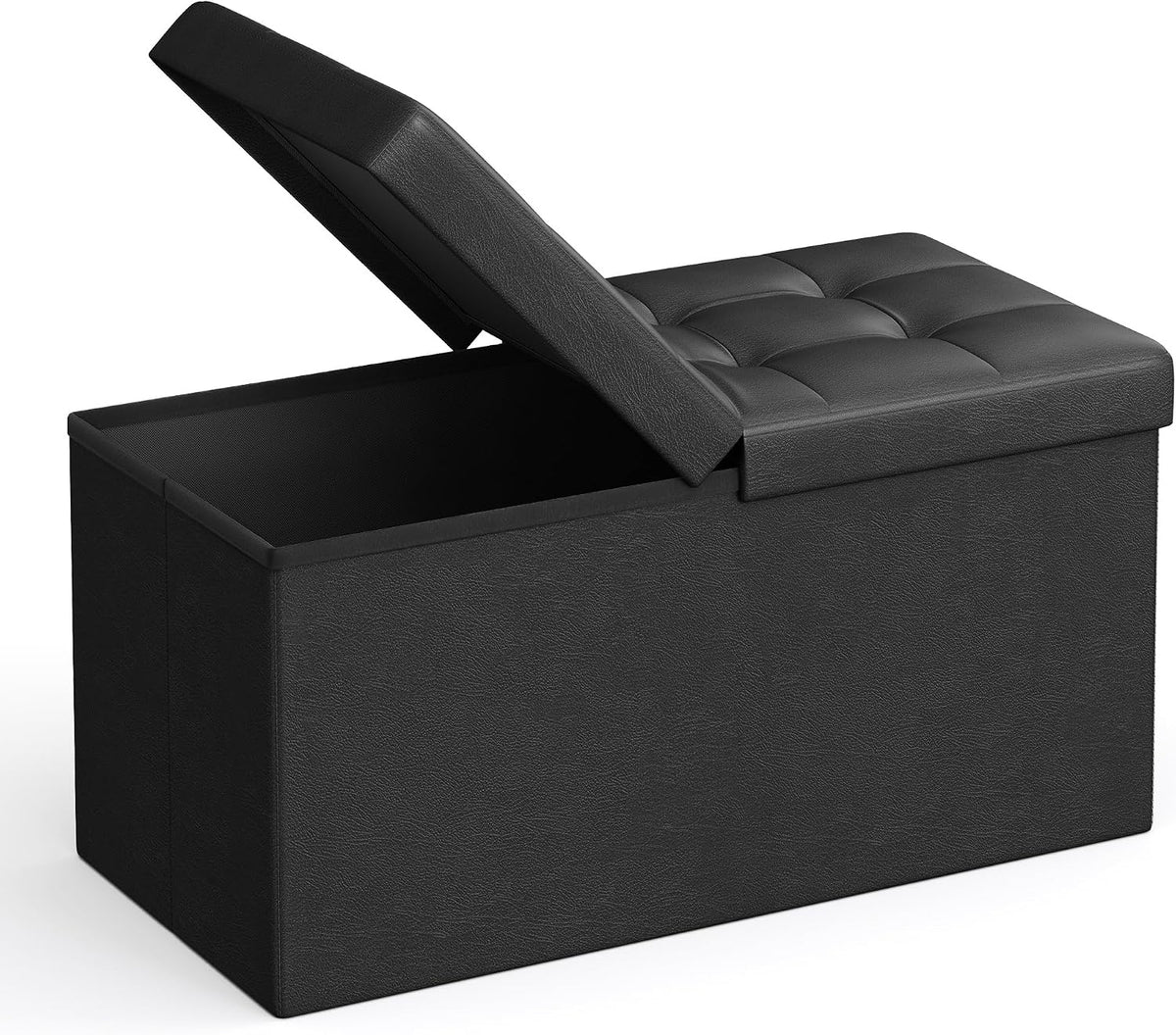 SONGMICS 30 Inches Folding Storage Ottoman Bench with Flipping Lid