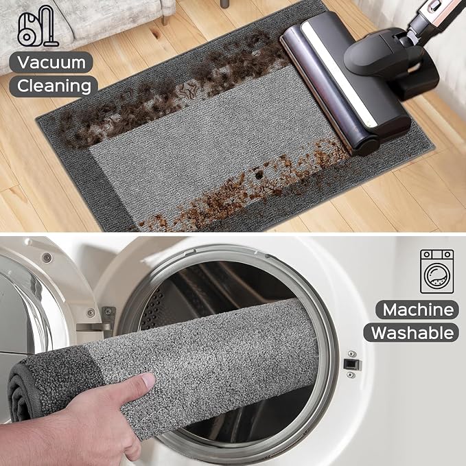 Machine Washable Kitchen Rug 24" x 96", Non Slip Kitchen Mat
