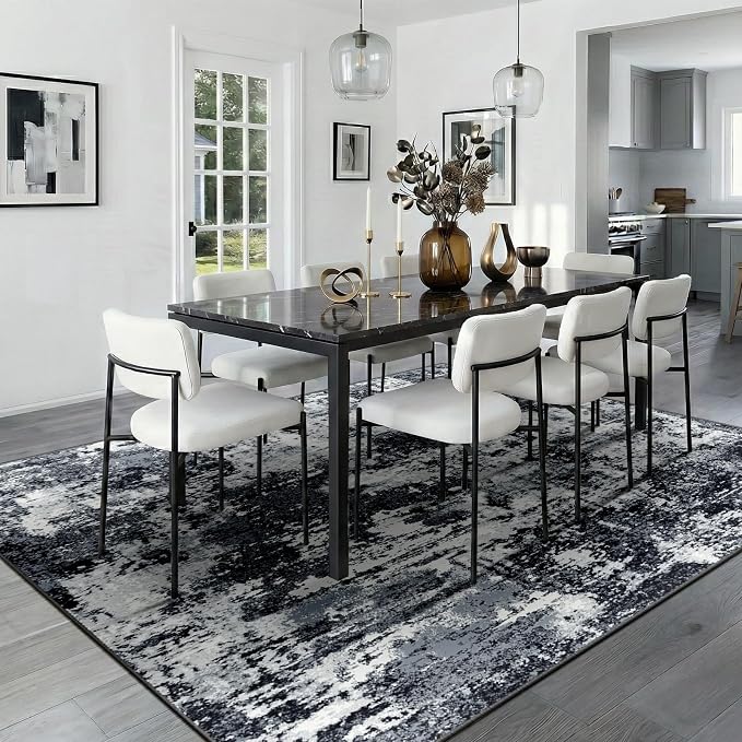 RELEANY Washable Area Rugs 9'x12' Non-Slip Modern Abstract Soft