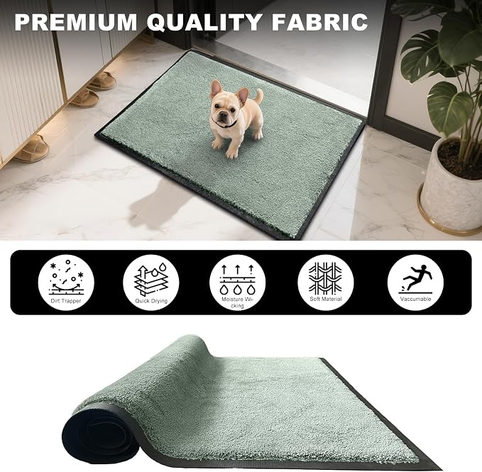 Mibao Front Door Mat Indoor Entrance, 29.5" x 17", Dirt Trapper Welcome Mat
