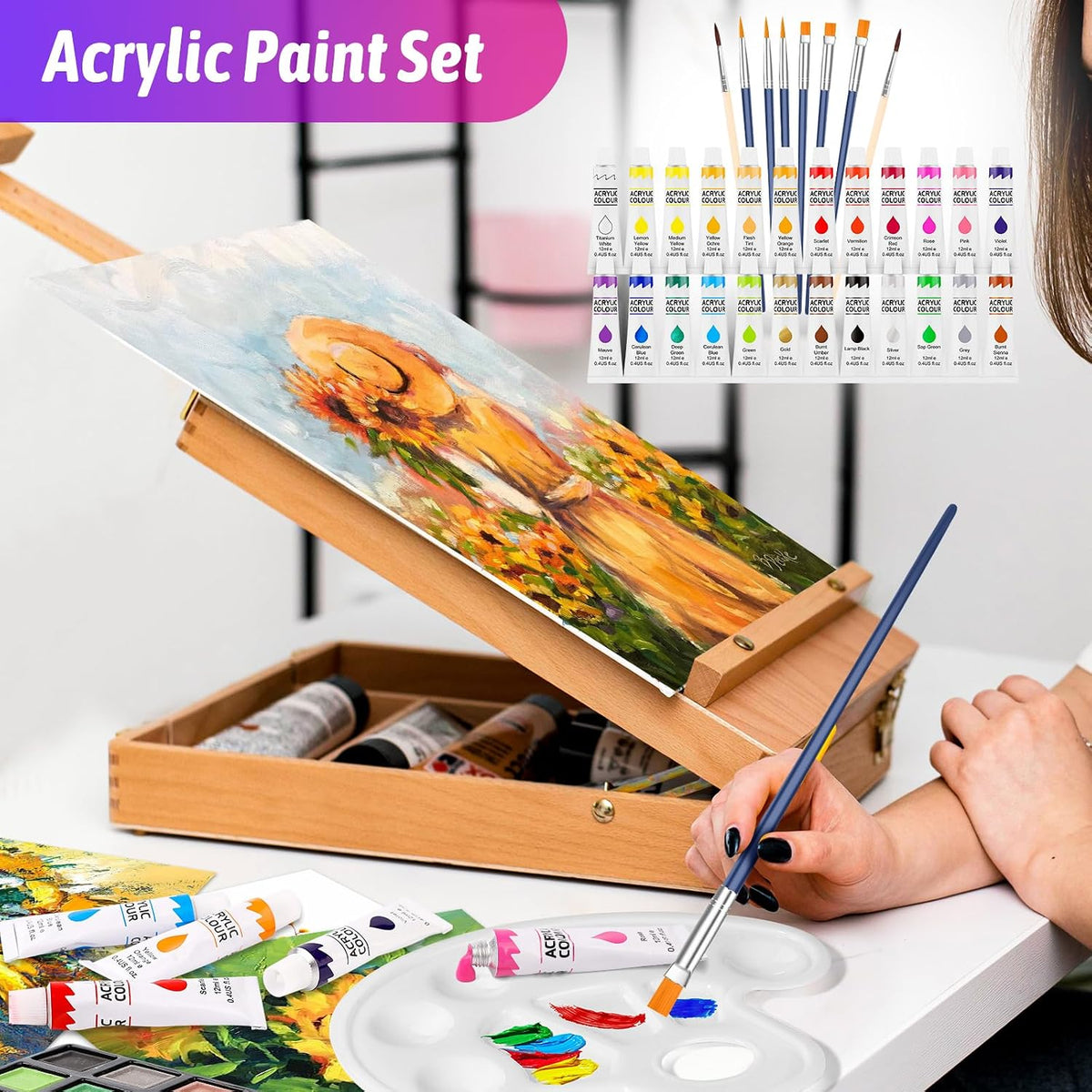 iBayam 195PCS Art Supplies Kit, Sketch Book, Acrylic Pad, Watercolor Pad
