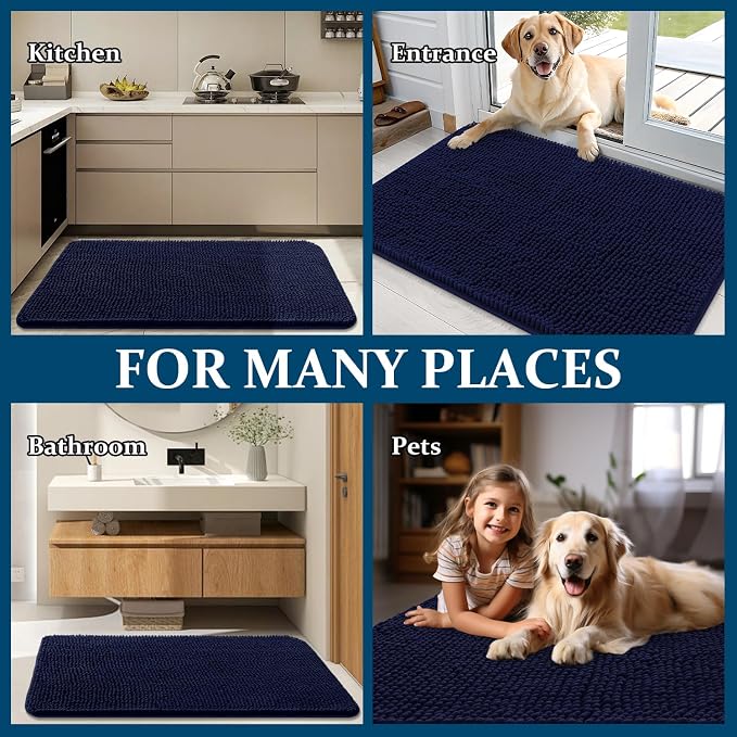 OLANLY Dog Door Mat for Muddy Paws 47x20, Absorbs Moisture and Dirt, Absorbent