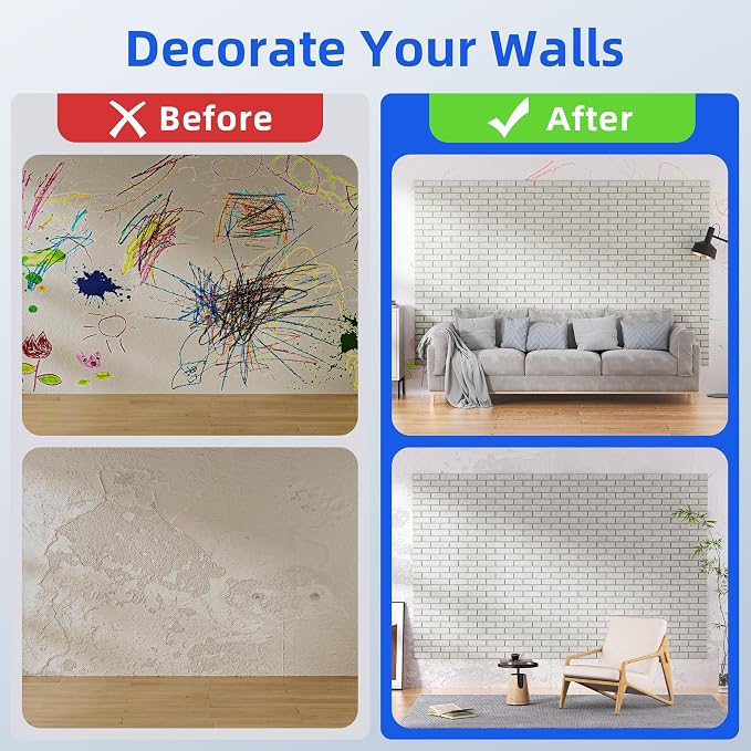 12 Pack Acoustic Panels with Self Adhesive, Soundproof Wall Panels, Brick Sound