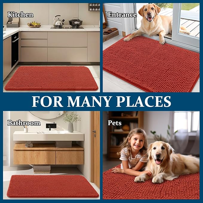OLANLY Dog Door Mat for Muddy Paws 40x32, Absorbs Moisture and Dirt, Absorbent